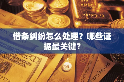济南借条纠纷怎么处理？哪些证据最关键？