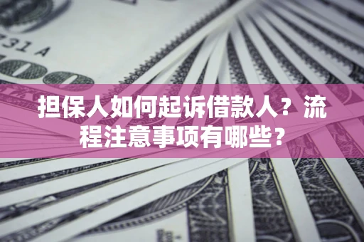 济南担保人如何起诉借款人？流程注意事项有哪些？